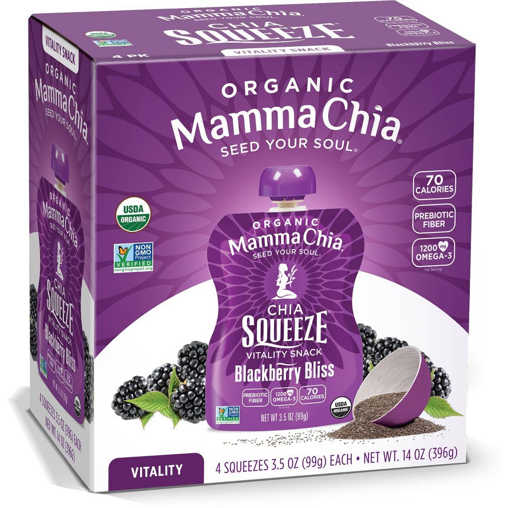 Mamma Chia Blackberry Bliss Chia Squeeze - 3.5oz/4ct