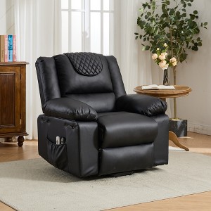GDFStudio Naya Modern Remote-Controlled Heating and Massage Assistive Upholstered Recliner Chair - 1 of 4