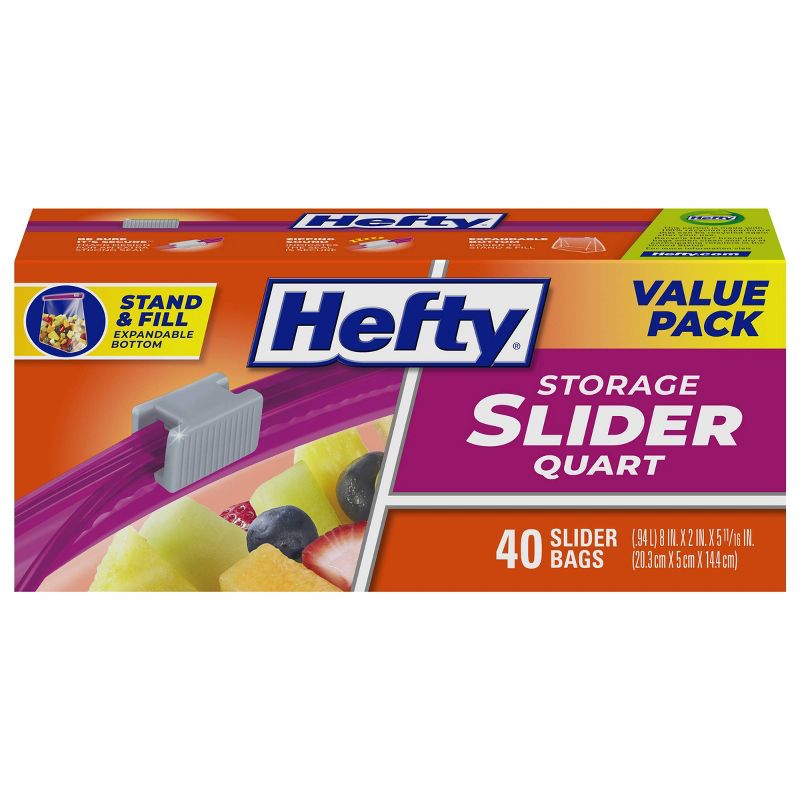 Hefty Quart Food Storage Slider Bag - 40ct, 1 of 12