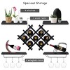 Tangkula Set of 5 Wall Mount Wine Rack Set Storage Shelves and Glass Holder Black - 4 of 4