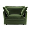 Grungis Corduroy Deep Seat Single Sofa with Back Cushion & Throw Pillows,Slip-covered Comfortable Futon Armchair for Living Room & Bedroom - 3 of 4