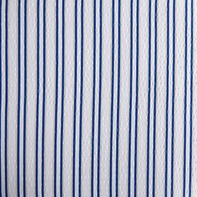 King Size Blue and Beige Seersucker Comforter Set