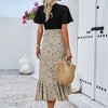 Womens Maxi Summer Dresses 2025 Short Sleeve V Neck Boho Floral Print Belted High Low Ruffle Party Cocktail Dress - 3 of 4