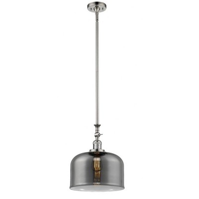 Bell - 1 Light Stem Hung Mini Pendant In Industrial Style-15 Inches Tall and 12 Inches Wide