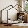 CAVINAS Twin/Full Size House Bed Frame with Shelves & Lights,Metal Floor Bed for Kids Room,Bedroom - 2 of 4