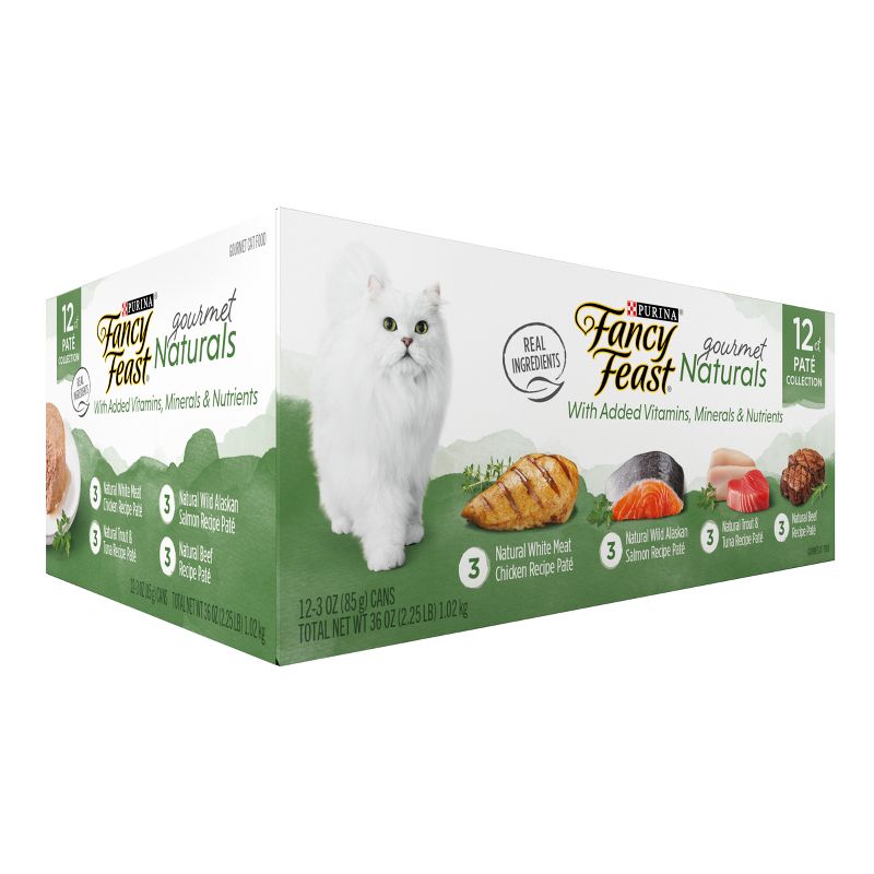Purina Fancy Feast Gourmet Naturals Variety Pack Chicken, Salmon, Tuna &#38; Beef Flavor Wet Cat Food Cans - 3oz/12ct, 5 of 11