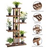 Costway 6 Tier 11 Pots Wooden Plant Flower Display Stand Wood Shelf Storage Rack Garden - 4 of 4