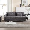 GDFStudio Janice Modern Wood Chenille Upholstered Loveseat with 2 Pillows - 2 of 4
