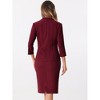 Allegra K Women's Office Work Collarless Blazer Pencil Skirt Business Suit Set 2 Pcs - 3 of 4