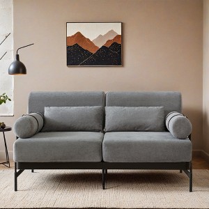 Modern Loveseat Sofa 59" Sofa Couch 2-Seater Sofa with Flexible USB Ports , Unique Cylindrical Armrests - Leovsnove - 1 of 4