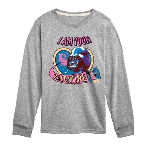Boys' - Star Wars - I Am Your Valentine Darth Vader Long Sleeve Graphic T-Shirt - 1 of 4