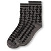 Memoi Women's Classic Houndstooth Cotton Blend Crew Sock Med Gray Heather 9-11 - 3 of 4