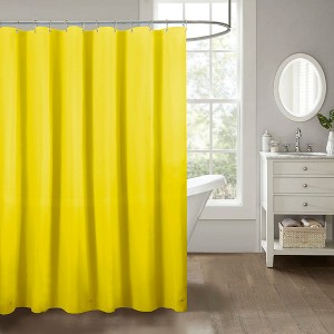 RT Designers Collection Home 3 Gauge Peva Stylish Shower Curtain Liner 70" x 72" Yellow - 1 of 3
