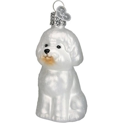 Old World Christmas Blown Glass Ornament for Christmas Tree, Bichon Frise