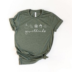 Simply Sage Market Women's Give Thanks Acorn Short Sleeve Graphic Tee - 1 of 2