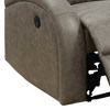 Royal Hampton 40 Inch Vegan Faux Leather Power Recliner with USB Port, Stone Gray - 2 of 4