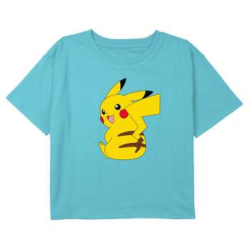 Girl's Pokemon Pikachu Sitting Portrait Crop Top T-Shirt
