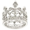 Slickblue Women's Clear Cubic Zirconia Crown Eternity Ring, Baroque Style, Size 5-11, Rhodium Plated - 2 of 4