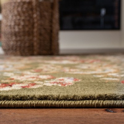 Sage Floral 9' x 12' Stain-Resistant Synthetic Area Rug
