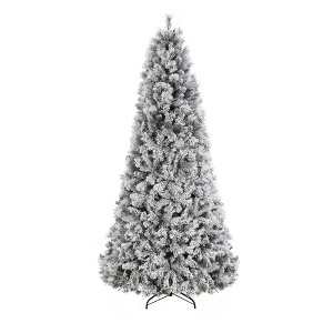 COZONY Prelit Snow Flocked Christmas Tree, Artificial Xmas Tree with 751 Warm White Lights, Hinged Indoor Holiday Decor for Home & Office - 1 of 4