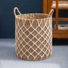 JANSNO 15" Handwoven Round Decorative Storage Basket for Laundry, Toys, Magazines, and Towels - Natural - 2 of 4