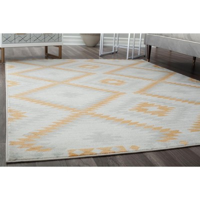 Golden Touch Round Synthetic Tribal Area Rug, 105"