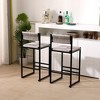Bar Stools Set of 2, Handwoven Paper Rope Counter Chairs with Back, Sturdy Metal Frame, Double Footrest, Perfect for Kitchen - 3 of 4