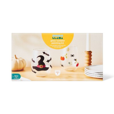 2ct Halloween Craft Glass Tumbler Painting Kit - Mondo Llama™