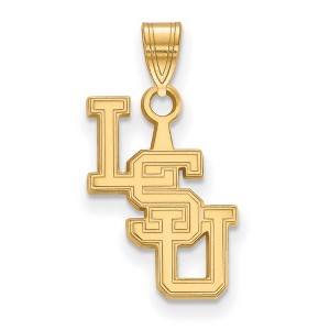 Black Bow Jewelry 14k Yellow Gold Louisiana State Fighting Tigers NCAA Small Pendant - 1 of 3