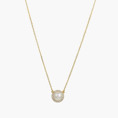 Bearfruit Jewelry Sterling Silver 18k Gold Plated Single Cultured Eleanor Pearl Necklace