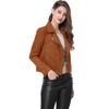 Allegra K Women's Zip Up Faux Suede Biker Moto Jacket - 4 of 4