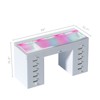 VANITII 13-Drawer Makeup Vanity Table With RGB Strip Light, Bluetooth 14 LED Bulbs Mirror, Pink - 2 of 4