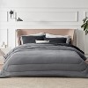 3-Piece Queen Comforter Set - Charcoal Black Reversible All-Season Bedding, Cooling & Warm (88"x88" + 2 Pillowcases) - 3 of 4