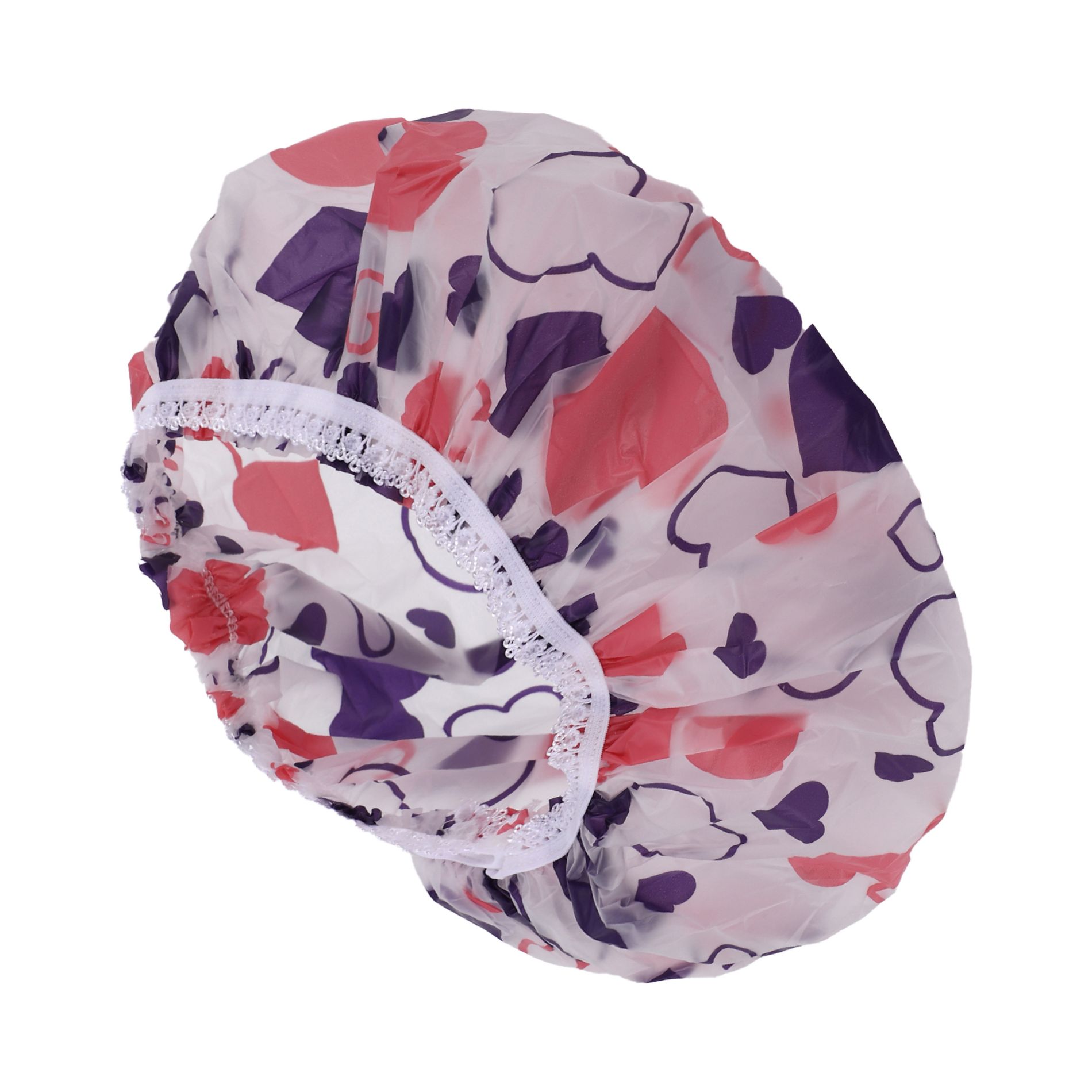 Unique Bargains Women's Heart Pattern Cap Blue Pink 1 Pc