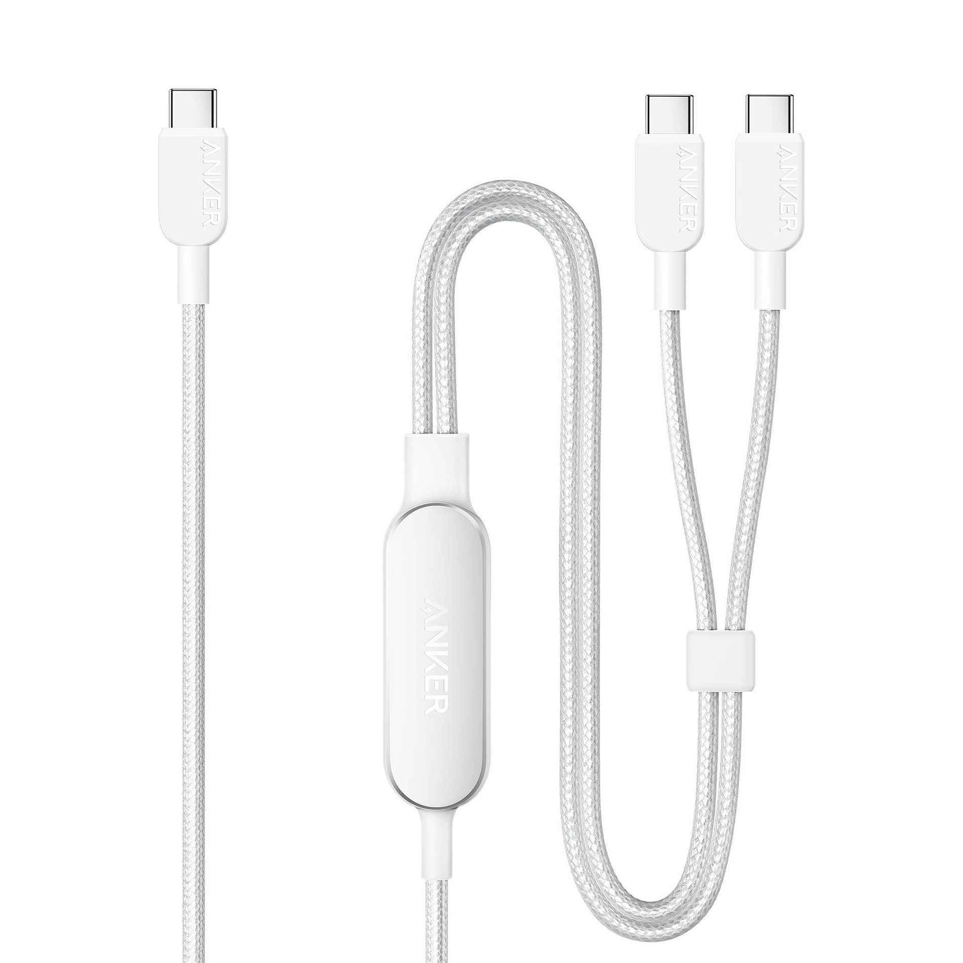 Anker 4' USB-C to 2 USB-C Cable - Gray