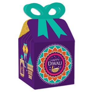 Big Dot of Happiness Happy Diwali - Square Favor Gift Boxes - Festival of Lights Party Bow Boxes - Set of 12 - 1 of 4