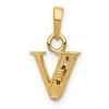 Black Bow Jewelry The Chloe Mini Diamond Accent initial V Pendant in 14k Yellow Gold - 3 of 4