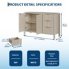47 Inch Fluted Sideboard Buffet Cabinet Modern TV Stand Coffee Bar Cabinet with 3 Drawers & 2 Doors Wooden Credenza for Living Room Kitchen Entryway - 2 of 4