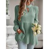 Coolmee Women Casual Tops Puff Long Sleeve Fall Winter Ruffle Mock Neck Tiered Flowy Swing Shift Shirt - 3 of 4