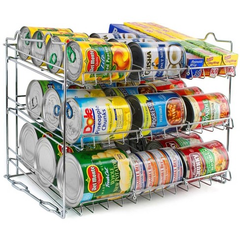 Simple Trending Can Rack Organizer, Stackable Can Storage Dispenser Holds  up to 36 Cans for Kitchen Cabinet or Pantry, White 1 