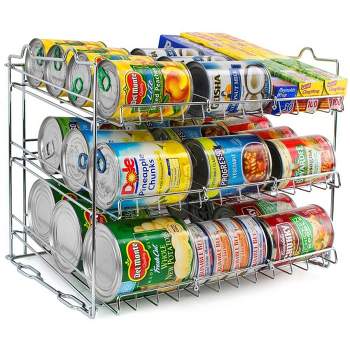 Sorbus 3 Tier Metal Can Organizer: Efficiently Store & Display up to 36 Standard Cans, Maximizing Vertical Space in Your Pantry