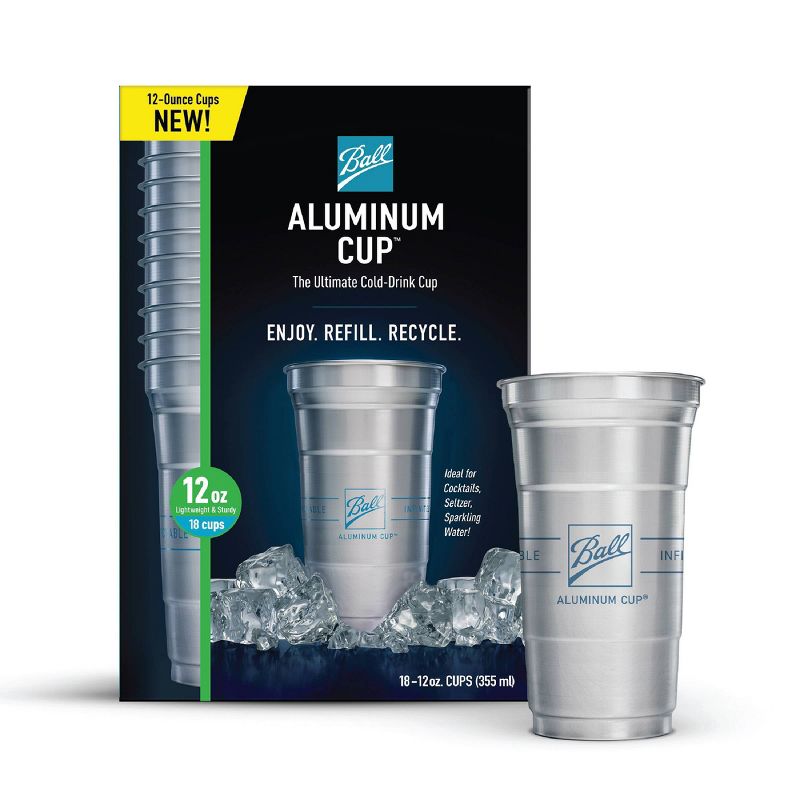 Ball Aluminum Cup Recyclable Party Cups - 12oz/18ct, 1 of 8