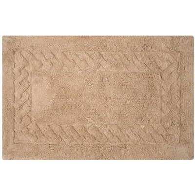 Knightsbridge Chain Bath Rug Cotton Non Skid Back, Natural