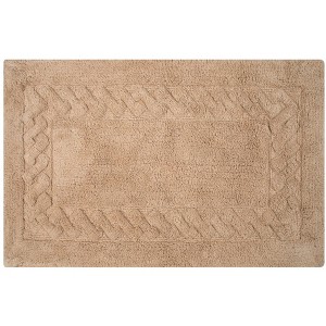 Knightsbridge Chain Bath Rug Cotton Non Skid Back, Natural - 1 of 4