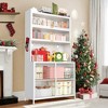 ACEPANO 31.5 in. W Tall Kitchen Metal Food Storage Cabinet with Anti-Tip Design, 6-Tier Flip-Door & Pegboard-White - 3 of 4
