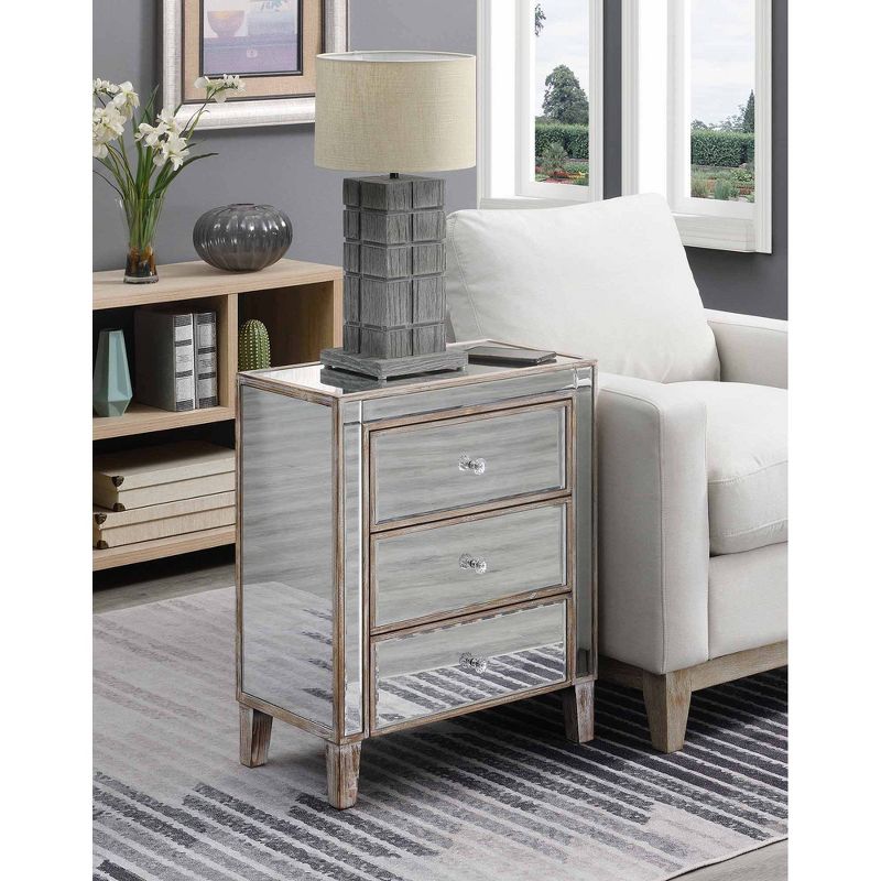 Gold Coast 3 Drawer Large Mirrored End Table - Breighton Home, 5 of 8