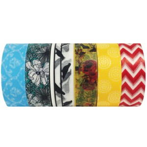 Wrapables Japanese Washi Masking Tape Collection, Premium Value Pack (Set of 6) - 1 of 4