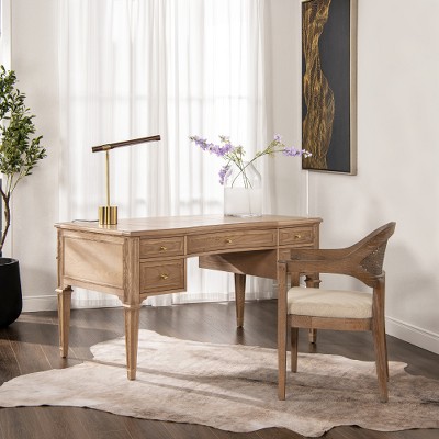 Anybear Brown 5-Drawer Wood Executive Desk