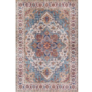 IHOMEADORE Indoor and Outdoor 7ft x 5ft Vintage  Machine Washable Area Rug Pet Friendly - 1 of 4