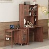 CENGHU Computer Desk with 90 Degree Rotating Desktop, Home Office Desk with Drawer and Cabinets, Gaming Desk with Shelves, Writing Desk for Study - 2 of 4